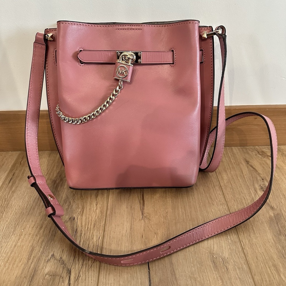 Women's Michael‎ Kors Hamilton Legacy Medium Leather Messenger Bag Purse Rose